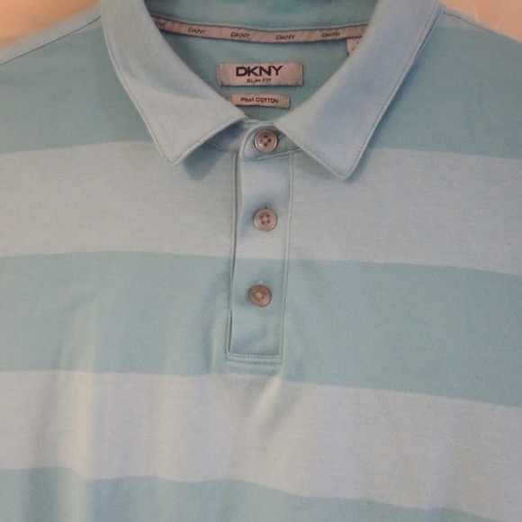 SALE!! light blue DKNY polo shirt slim fit size M. 4 - Picture 2 of 5